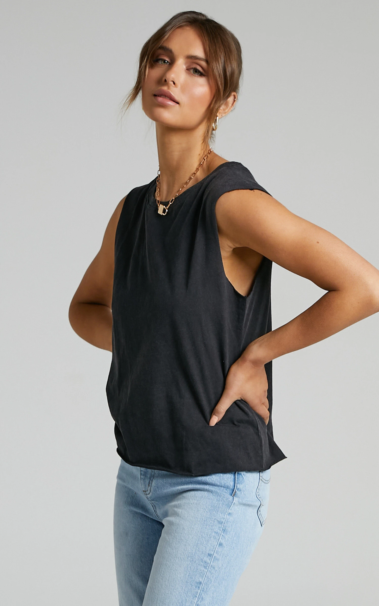 Showpo Gia Tee In Washed Black 4 Showpo Gia Tee In Washed Black - Image 4