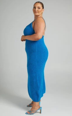 Showpo Yurika Knit Open Back Midi Dress In Blue -Showpo Women's Clothing Store 08.02.22 Riley x Sarah x Anthony84934