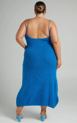 Showpo Yurika Knit Open Back Midi Dress In Blue -Showpo Women's Clothing Store 08.02.22 Riley x Sarah x Anthony84944