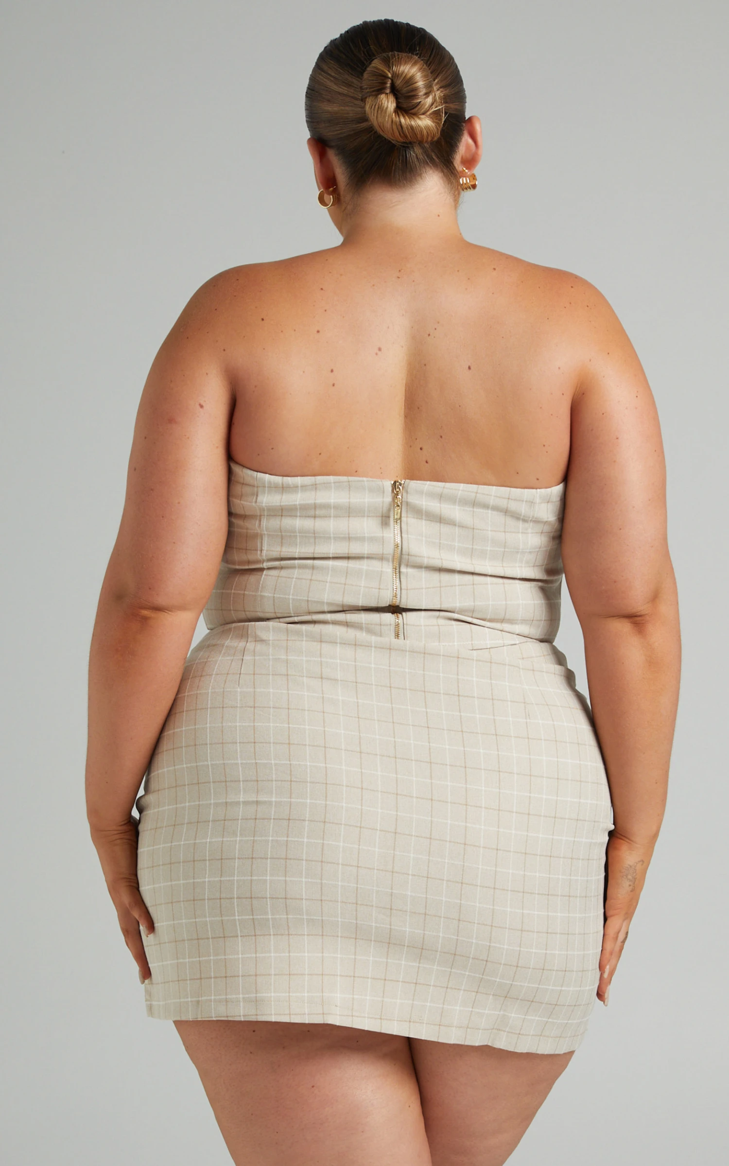 Showpo Maddiline Wrap Mini Skirt In Sand Check 7 Showpo Maddiline Wrap Mini Skirt In Sand Check - Image 7