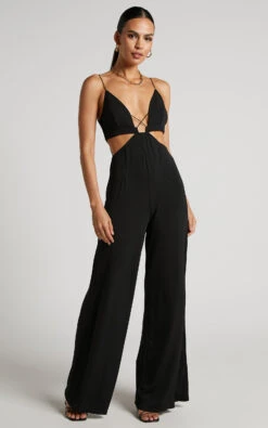 Showpo Benice Jumpsuit - Slender Strap Cut Out Wide Leg Jumpsuit In Black 13 Showpo Benice Jumpsuit - Slender Strap Cut Out Wide Leg Jumpsuit In Black -Showpo Women's Clothing Store 1 7
