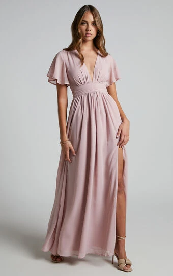 Showpo December Empire Waist Maxi Dress In Dusty Pink 1 Showpo December Empire Waist Maxi Dress In Dusty Pink