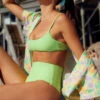 Showpo Fresca Bikini Bottoms - Recycled Nylon Boyleg Bottoms In Lime