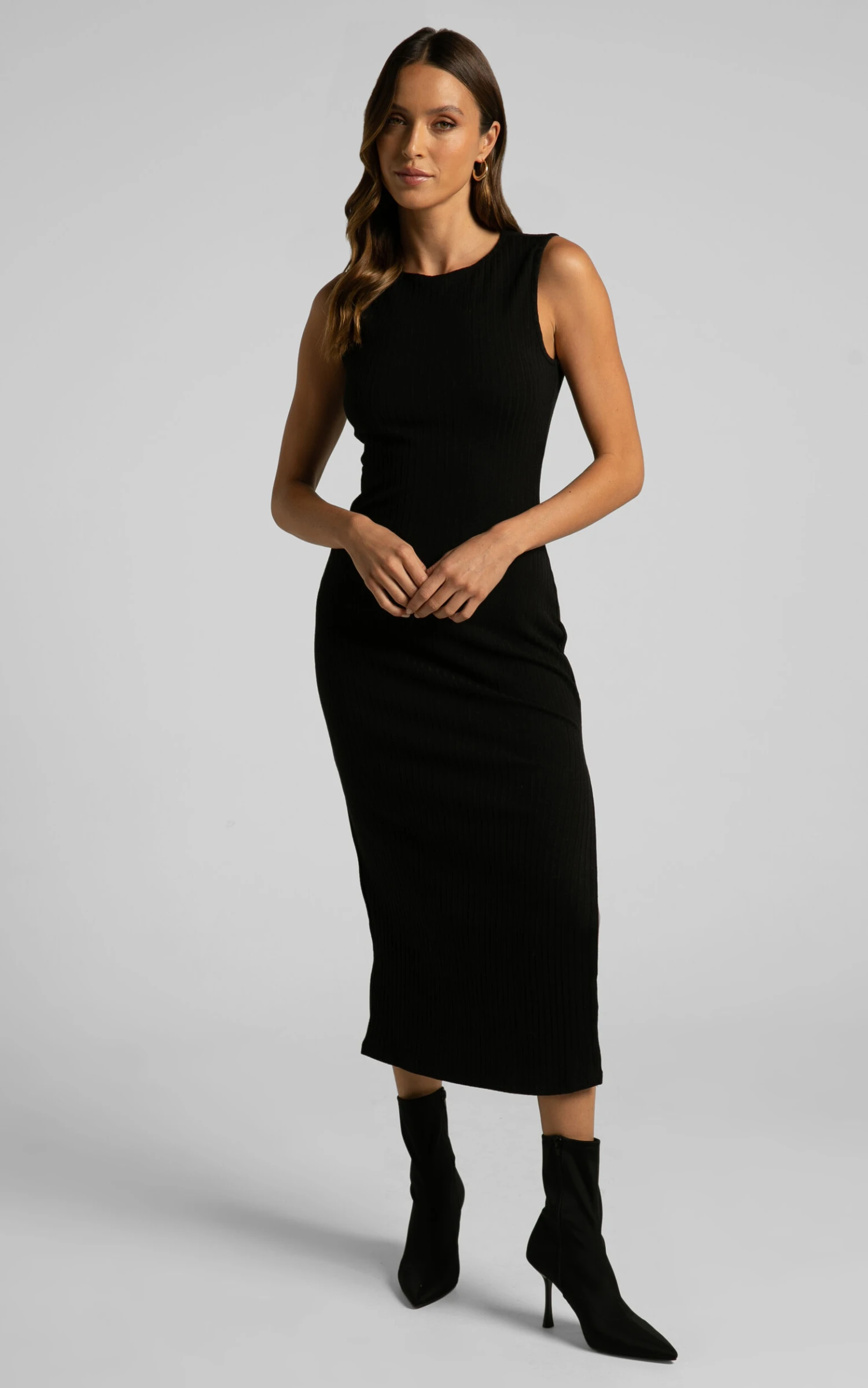 Showpo Irenie Bodycon Midi Dress In Black 5 Showpo Irenie Bodycon Midi Dress In Black - Image 5