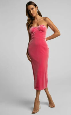 Showpo Cerena Strapless Bustier Midi Dress In Bubblegum Pink -Showpo Women's Clothing Store 18.04.23 Angie x Nat x Casey72917