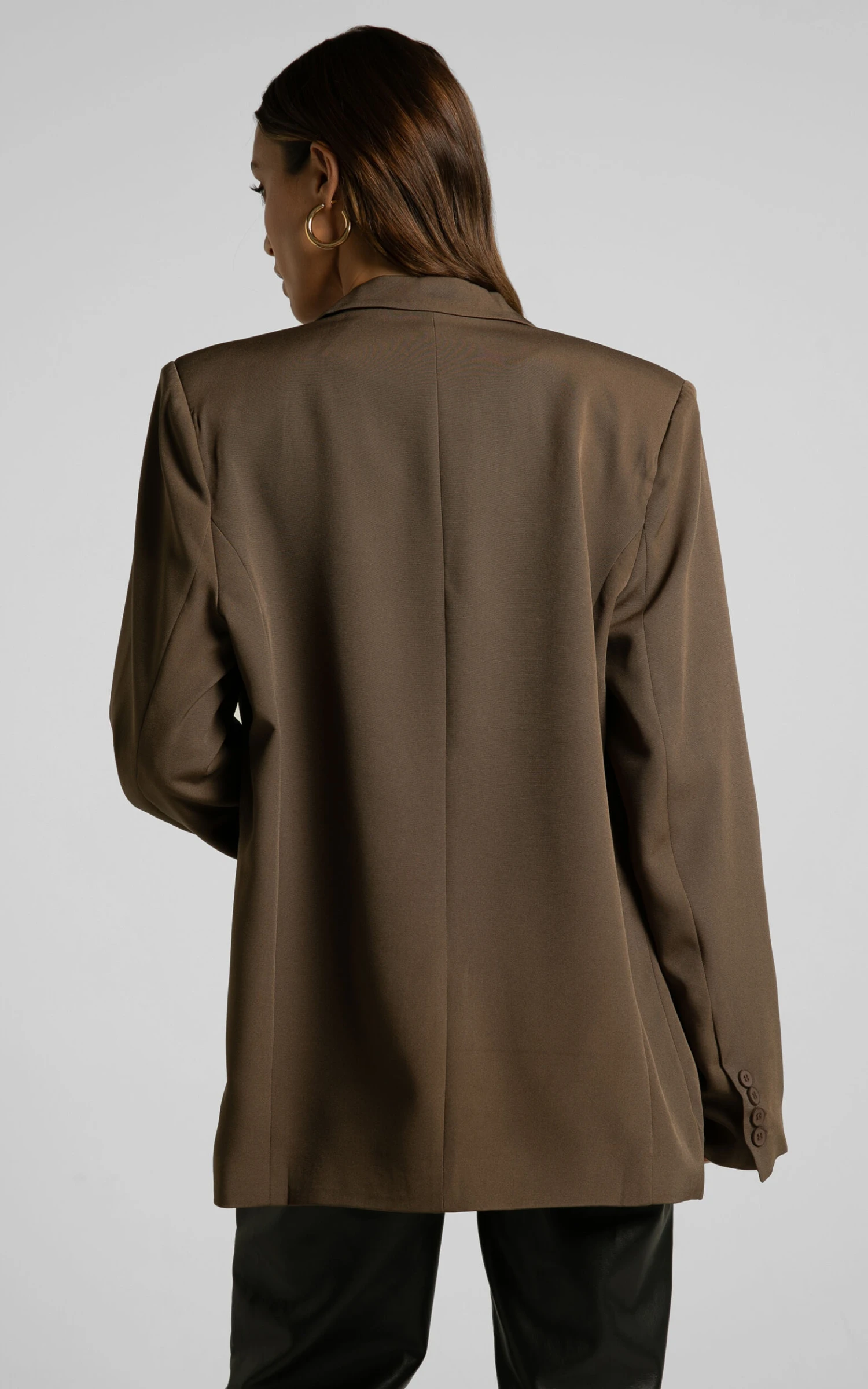 Showpo Patsy Blazer - Oversized Fit Blazer In Dark Olive 8 Showpo Patsy Blazer - Oversized Fit Blazer In Dark Olive - Image 8