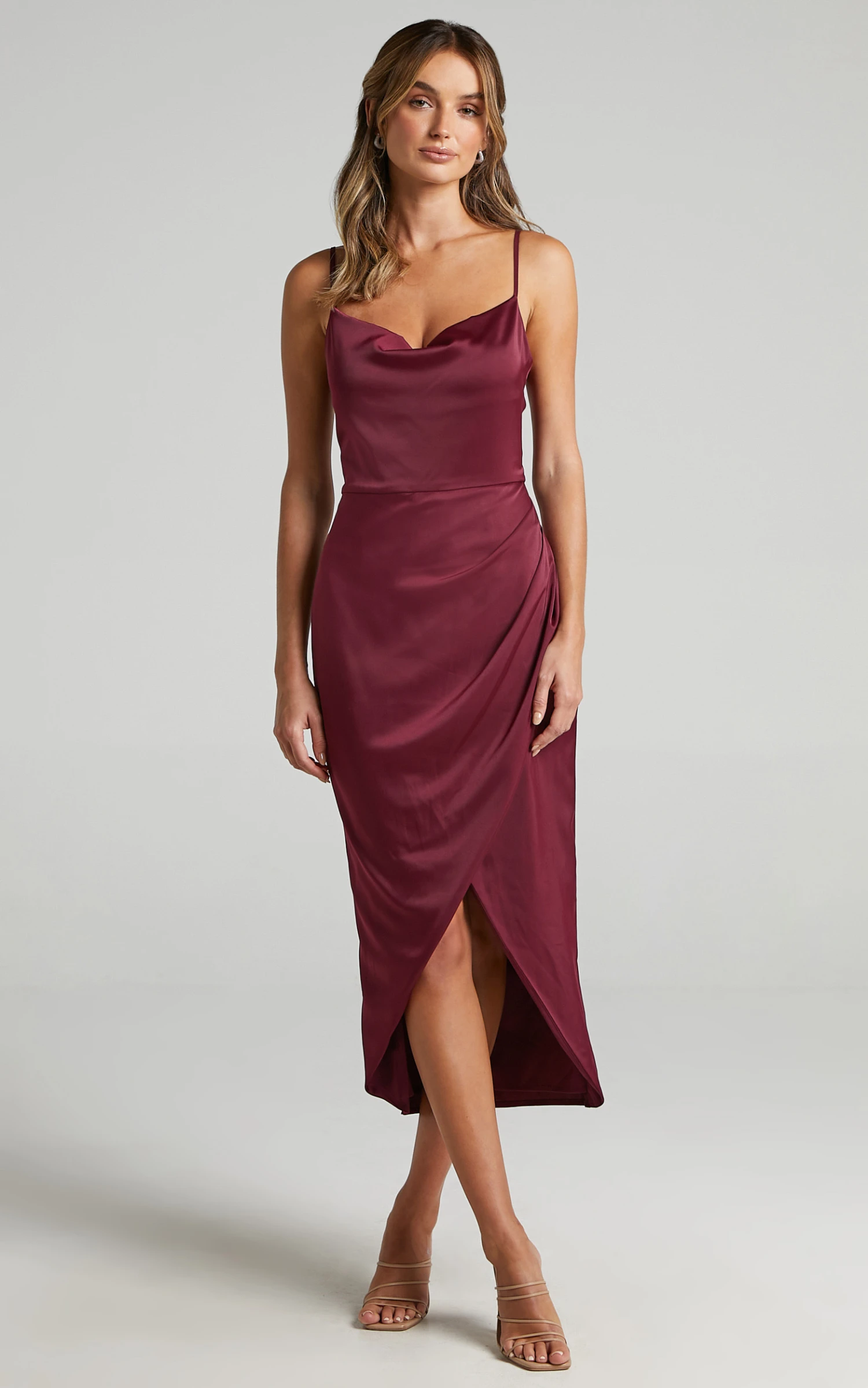 Showpo Dazzling Lights Dress In Mulberry Satin 9 Showpo Dazzling Lights Dress In Mulberry Satin - Image 9