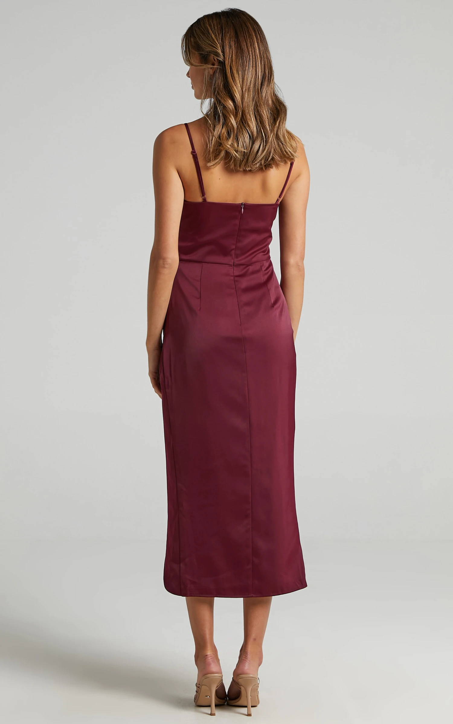 Showpo Dazzling Lights Dress In Mulberry Satin 7 Showpo Dazzling Lights Dress In Mulberry Satin - Image 7