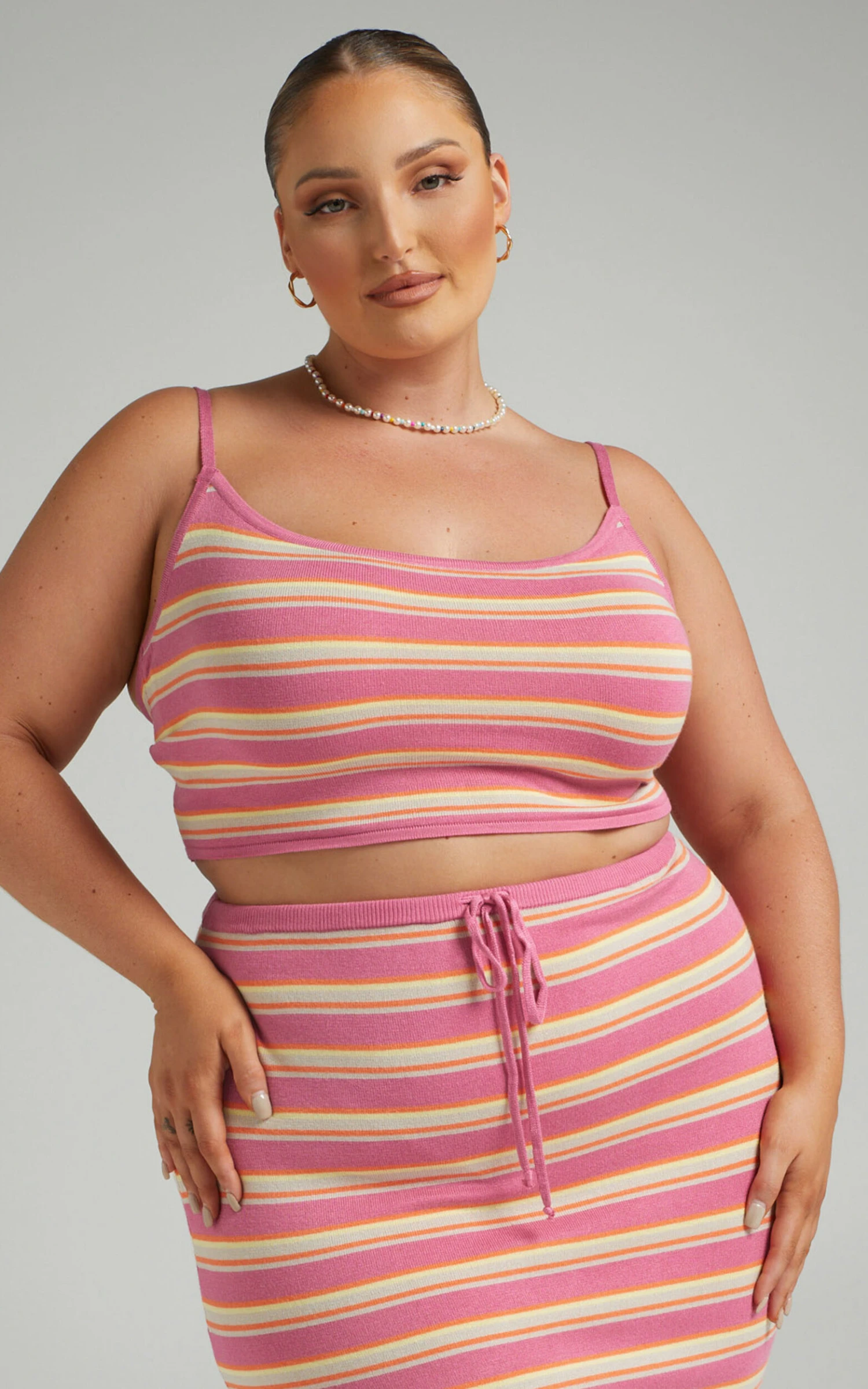 Showpo Carinata Knit Camisole Top In Carinata Stripe 3 Showpo Carinata Knit Camisole Top In Carinata Stripe - Image 3