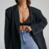 Showpo Amalea Oversized Boyfriend Blazer In Black