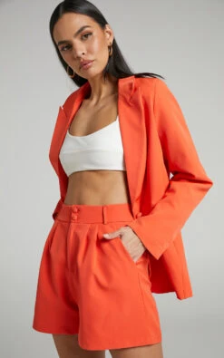 Showpo Ashesha Tailored Suiting Blazer In Oxy Fire 13 Showpo Ashesha Tailored Suiting Blazer In Oxy Fire -Showpo Women's Clothing Store 1 Ashesha High Waisted Tailored Suiting Shorts in Oxy Fire 2528SB21120002052529 3