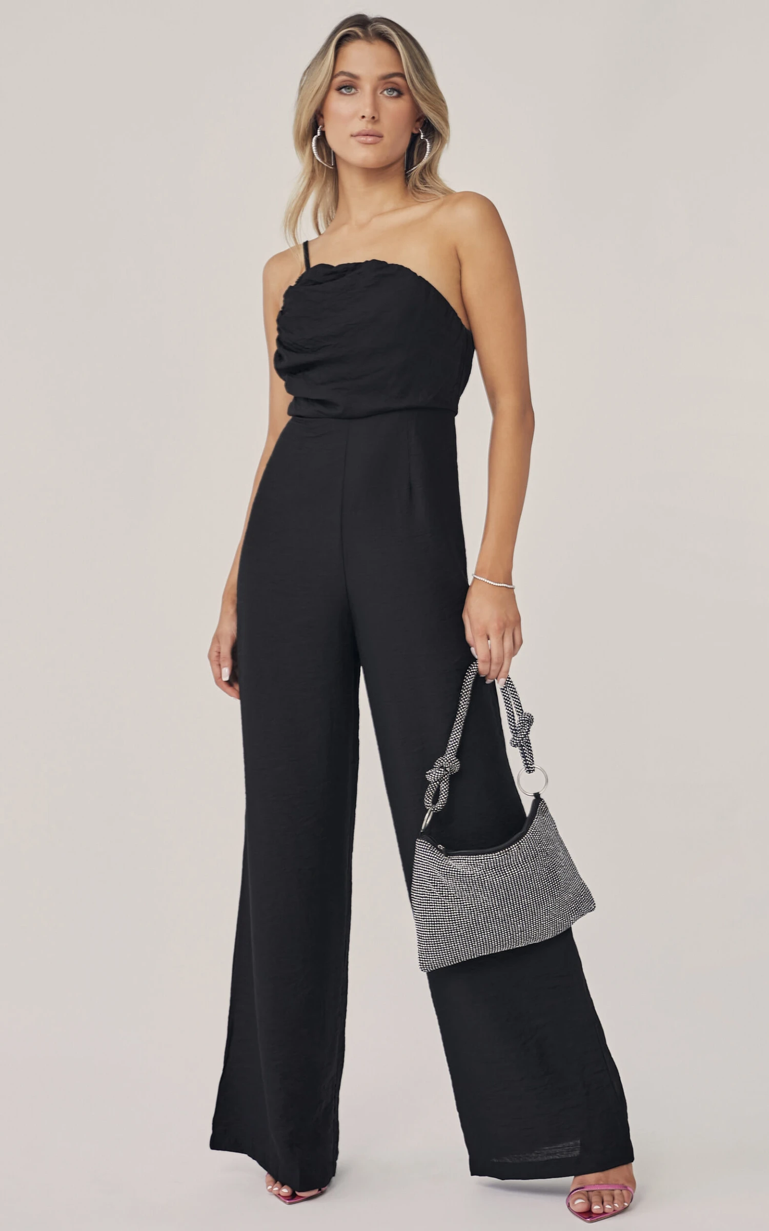 Showpo Ceceille One Shoulder Jumpsuit In Black 3 Showpo Ceceille One Shoulder Jumpsuit In Black - Image 3