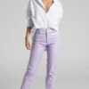 Showpo Dilyenne Mid Waist Straight Leg Faux Leather Pants In Lilac