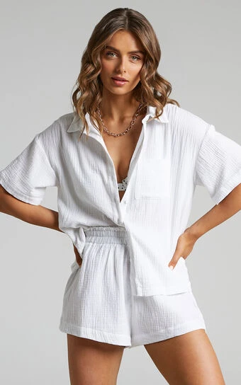 Showpo Donita Button Up Shirt In White