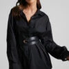 Showpo Janaya Longsleeve Shirt Dress In Black