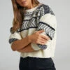 Showpo Lisenka Patterned Heavy Weight Knit Jumper In Black/Cream