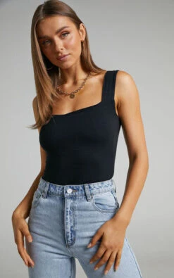 Showpo Off My Back Bodysuit In Black