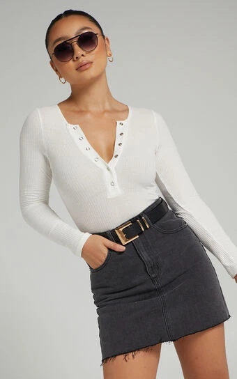 Showpo Ryllie Recycled Cotton Denim Mini Skirt In Black Wash 1 Showpo Ryllie Recycled Cotton Denim Mini Skirt In Black Wash