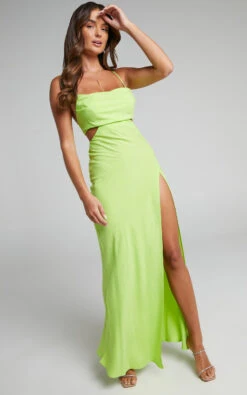 Showpo Reviena Cut Out Maxi Dress In Lime 12 Showpo Reviena Cut Out Maxi Dress In Lime -Showpo Women's Clothing Store 1 Reviena Cut Out Maxi Dress in Lime 2528SD22010123032529 9