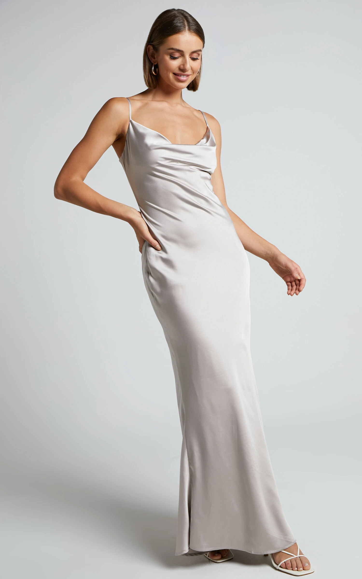 Showpo Lunaria Cowl Mermaid Maxi Slip Dress In Champagne 3 Showpo Lunaria Cowl Mermaid Maxi Slip Dress In Champagne - Image 3