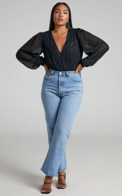 Showpo Agustha Wrap Front Bodysuit In Black -Showpo Women's Clothing Store 2.Agustha Wrap Front Bodysuit in Black 2528ST22010056022529 2