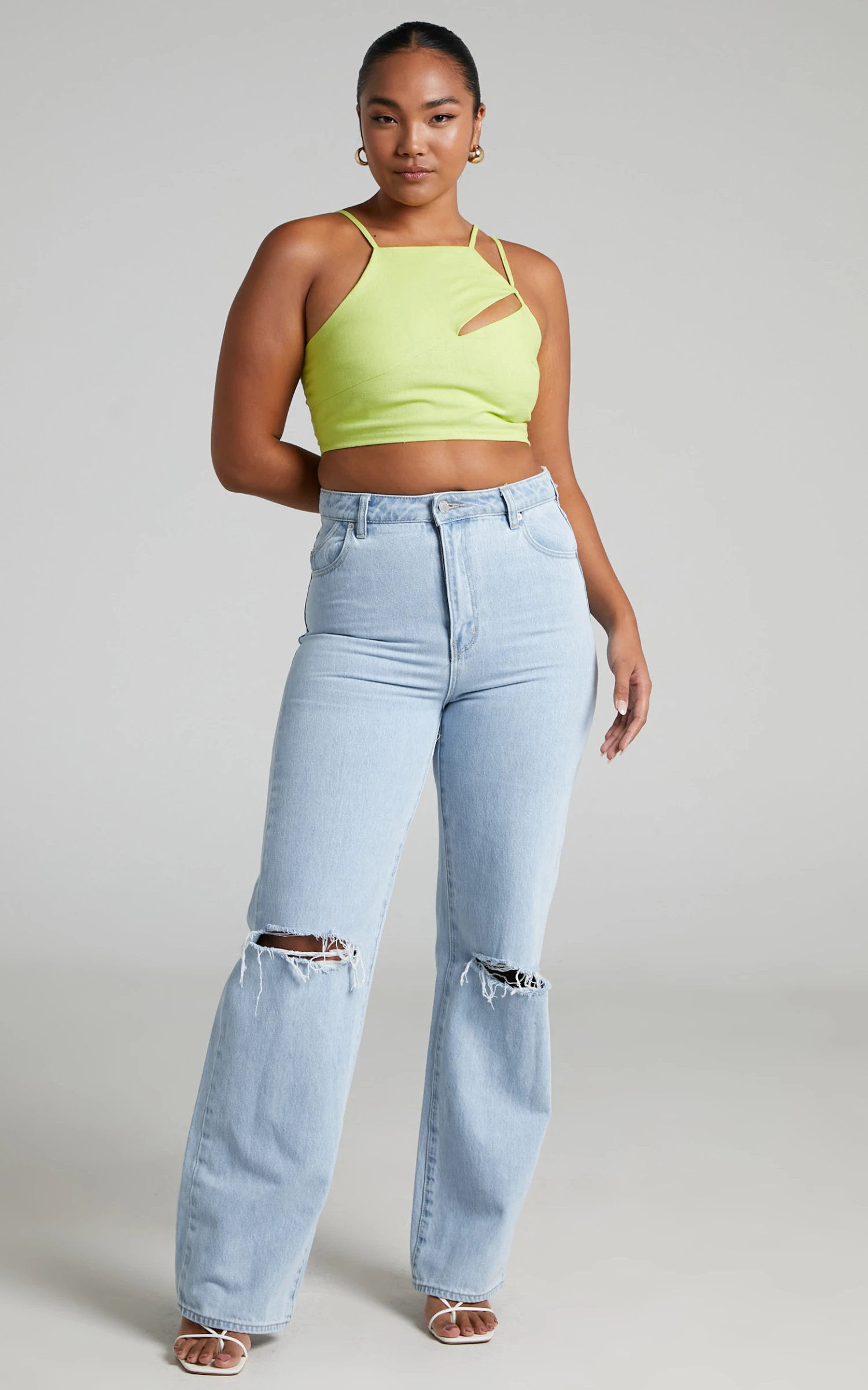 Showpo Patchico Split Bust Crop Top In Lime 3 Showpo Patchico Split Bust Crop Top In Lime - Image 3