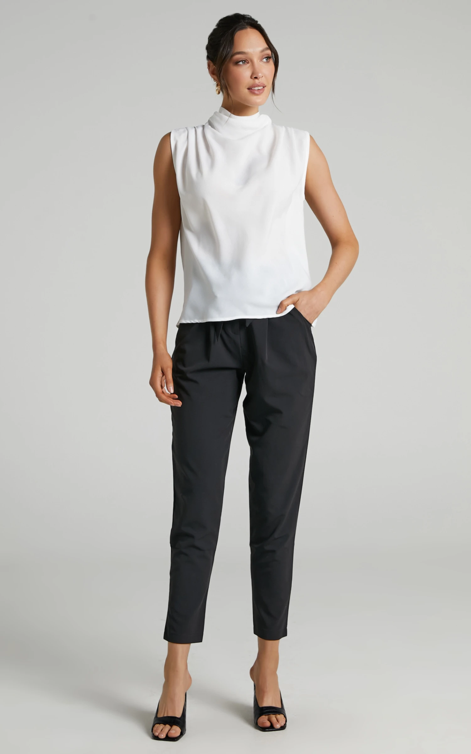 Showpo Arianae High Neck Top In White 3 Showpo Arianae High Neck Top In White - Image 3