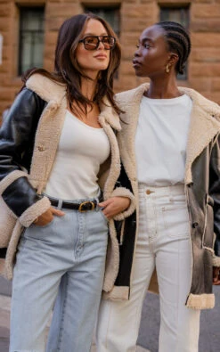 Showpo Ezra Shearling Aviator Jacket In Black -Showpo Women's Clothing Store 230503 Showpo 490 252812529