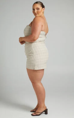 Showpo Maddiline Strapless Corset In Sand Check 14 Showpo Maddiline Strapless Corset In Sand Check -Showpo Women's Clothing Store 2 08.02.22 Riley x Sarah x Anthony85107