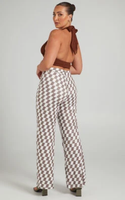 Showpo Lenny Mid Rise Pants In Brown Check 11 Showpo Lenny Mid Rise Pants In Brown Check -Showpo Women's Clothing Store 2 29.09.21 Mikayla x Lucy x Anthony11841