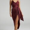 Showpo How Will I Know Dress In Wine