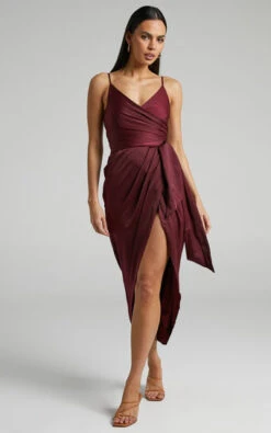 Showpo How Will I Know Dress In Wine