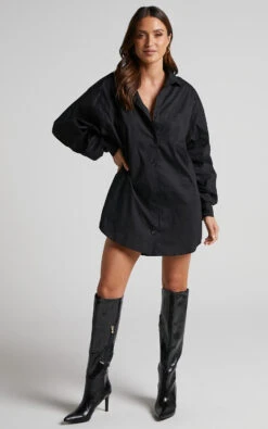 Showpo Janaya Longsleeve Shirt Dress In Black 9 Showpo Janaya Longsleeve Shirt Dress In Black -Showpo Women's Clothing Store 2 Janaya Longsleeve Shirt Dress in Black 2528SD21060069062529 1