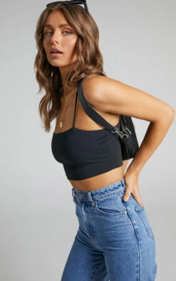 Showpo Modern Gal Cami Crop In Black 7 Showpo Modern Gal Cami Crop In Black -Showpo Women's Clothing Store 2 Modern Gal Top in Black 2528ST20080001032529 8