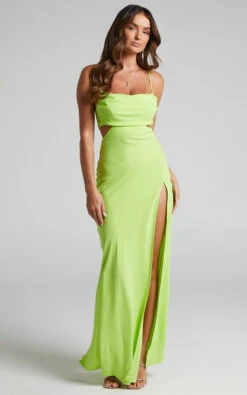 Showpo Reviena Cut Out Maxi Dress In Lime 13 Showpo Reviena Cut Out Maxi Dress In Lime -Showpo Women's Clothing Store 2 Reviena Cut Out Maxi Dress in Lime 2528SD22010123032529 3
