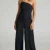 Showpo Ceceille One Shoulder Jumpsuit In Black