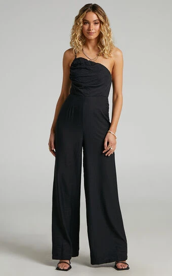 Showpo Ceceille One Shoulder Jumpsuit In Black 1 Showpo Ceceille One Shoulder Jumpsuit In Black