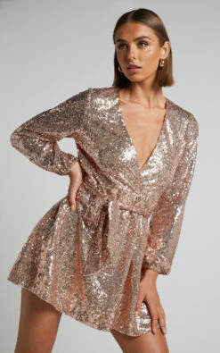 Showpo Three Of Us Dress In Gold Sequin 12 Showpo Three Of Us Dress In Gold Sequin -Showpo Women's Clothing Store 2 Three Of Us Dress in Gold Sequin 7