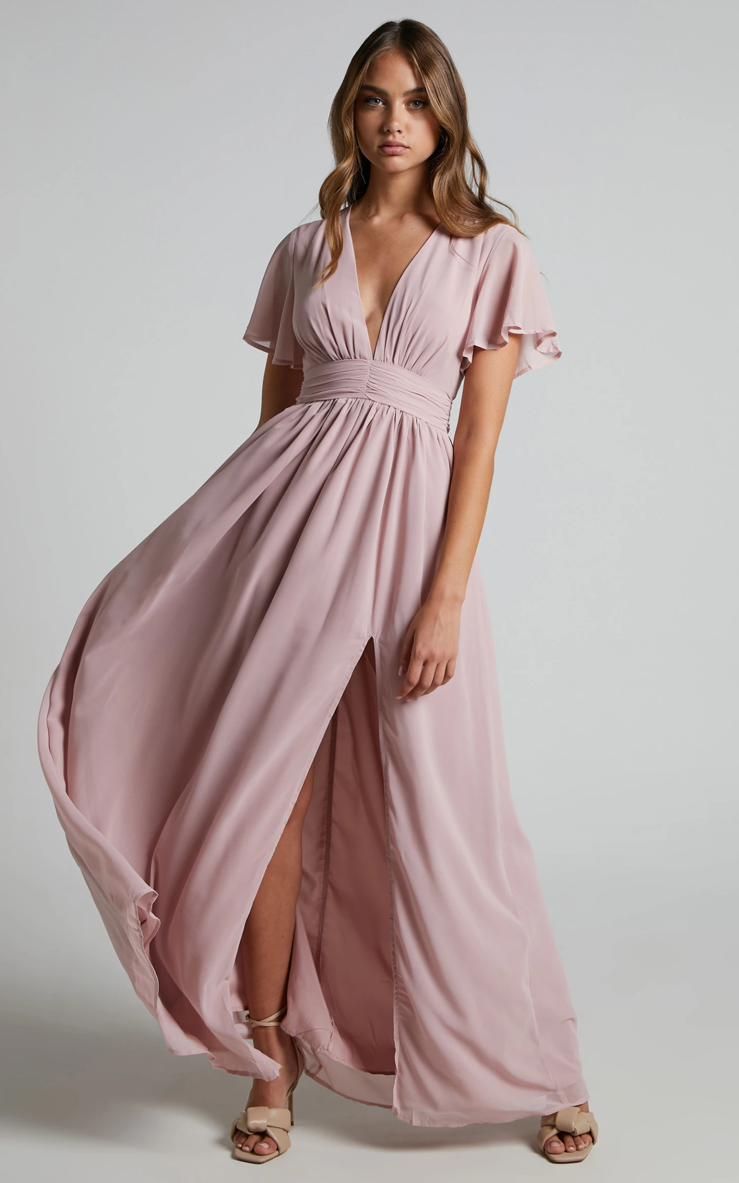Showpo December Empire Waist Maxi Dress In Dusty Pink 4 Showpo December Empire Waist Maxi Dress In Dusty Pink - Image 4