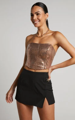 Showpo Andriya Skort - Ring Detail Split Mini Skort In Black 12 Showpo Andriya Skort - Ring Detail Split Mini Skort In Black -Showpo Women's Clothing Store 3 8