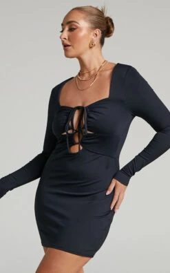 Showpo Aiza Bodycon Mini Dress In Black 12 Showpo Aiza Bodycon Mini Dress In Black -Showpo Women's Clothing Store 3.Aiza Bodycon mini Dress in Black 2528SD22020017022529 5