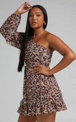 Showpo Sherlena One Shoulder Mini Dress In Leopard -Showpo Women's Clothing Store 3.RHEANNA X MAX X ANTHONY 10.12.2165563