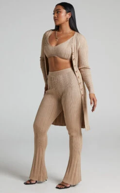 Showpo Farhana Rib Knitted Longline Cardigan In Beige -Showpo Women's Clothing Store 3Farhana Knitted Cardigan in Beige 2528ST22010057012529 4