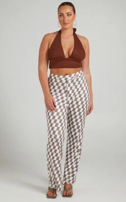 Showpo Lenny Mid Rise Pants In Brown Check 12 Showpo Lenny Mid Rise Pants In Brown Check -Showpo Women's Clothing Store 3 29.09.21 Mikayla x Lucy x Anthony11833