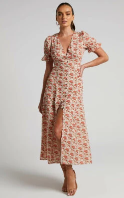 Showpo Adalina Maxi Dress - Short Puff Sleeve Button Down Dress In Pink Floral 10 Showpo Adalina Maxi Dress - Short Puff Sleeve Button Down Dress In Pink Floral -Showpo Women's Clothing Store 3 Adalina Short Puff Sleeve Button Down Maxi Dress in Pink Floral 2528SD22030001022529 6