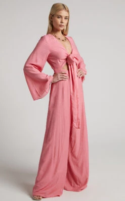 Showpo Dhalia Jumpsuit - Tie Front Long Sleeve Wide Leg Jumpsuit In Pink 10 Showpo Dhalia Jumpsuit - Tie Front Long Sleeve Wide Leg Jumpsuit In Pink -Showpo Women's Clothing Store 3 Dhalia Tie Front Jumpsuit in Pink 2528SP22100006012529 9