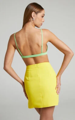 Showpo Evelenna Split Mini Skirt In Yellow 8 Showpo Evelenna Split Mini Skirt In Yellow -Showpo Women's Clothing Store 3 Evelenna Skirt in Yellow 2528SB21120017052529 4