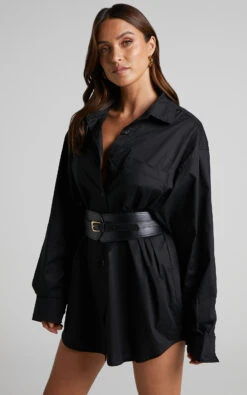 Showpo Janaya Longsleeve Shirt Dress In Black 10 Showpo Janaya Longsleeve Shirt Dress In Black -Showpo Women's Clothing Store 3 Janaya Longsleeve Shirt Dress in Black 2528SD21060069062529 5