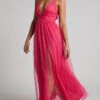 Showpo Like A Vision Plunge Maxi Dress In Hot Pink