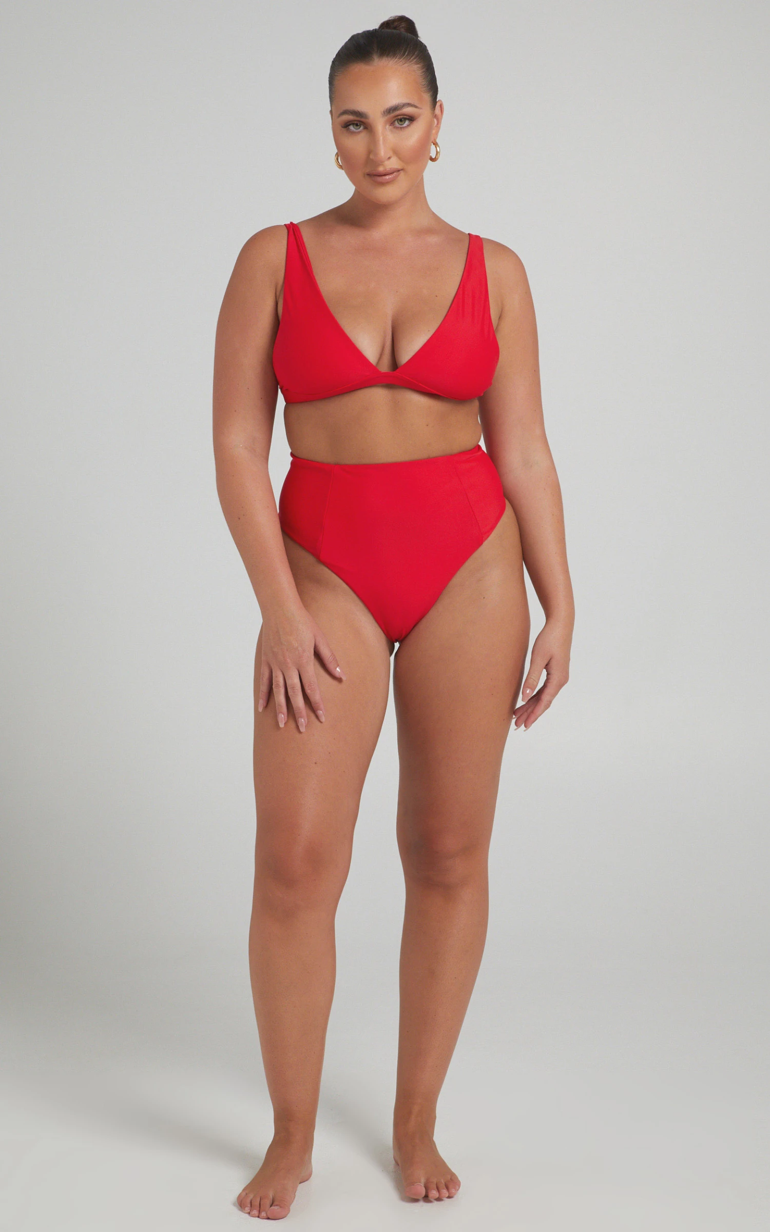 Showpo Nami High Waisted Bottom S In Recycled Nylon In Red 5 Showpo Nami High Waisted Bottom S In Recycled Nylon In Red - Image 5